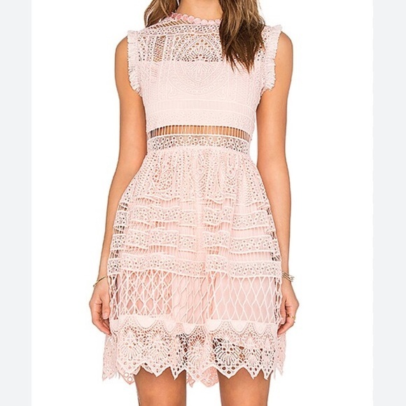 ALEXIS Sage A Line Blossom Blush Pink Dress Cutout Wedding Guest Size XS - Picture 2 of 13